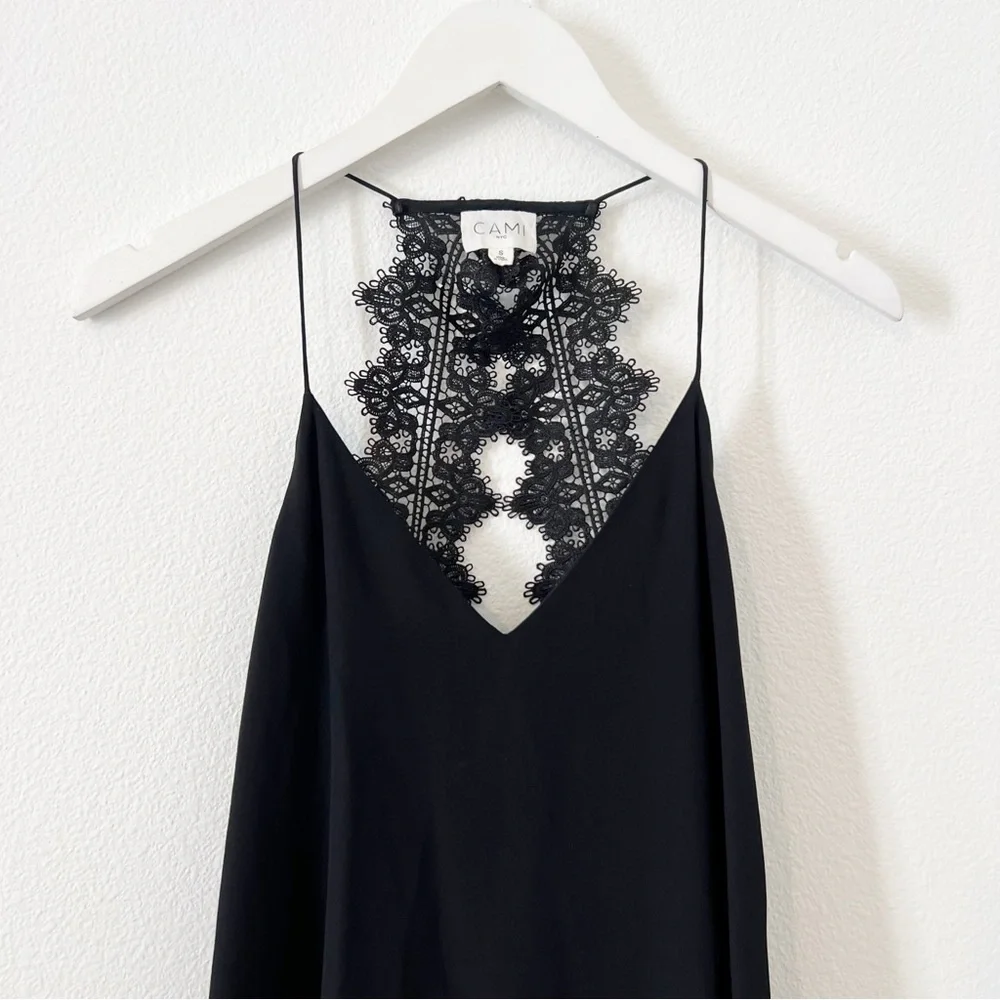 CAMI NYC The Soho Silk Dress Black Lace Open Back Revolve Cocktail Small S